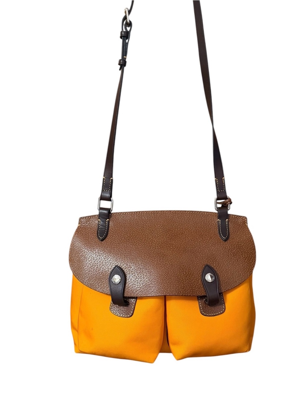 Dooney & Bourke Brown and Orange Crossbody Bag